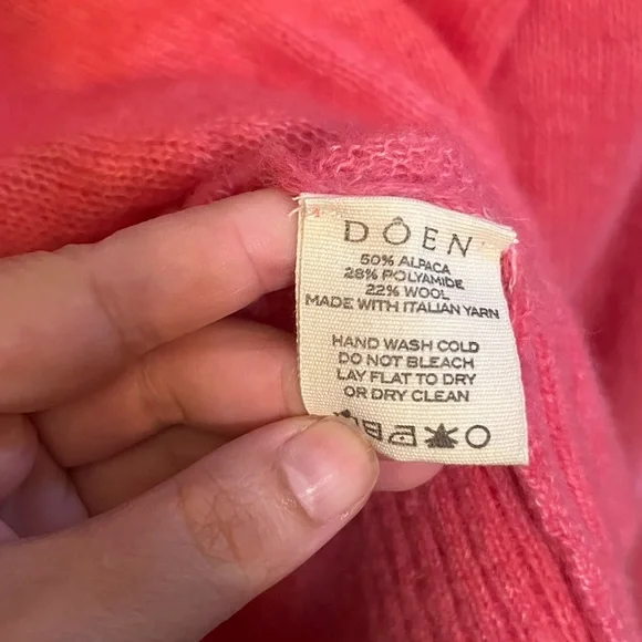 DOEN Marsena Juneberry Pink Alpaca Wool Cashmere Sweater Size Medium - Picture 9 of 12
